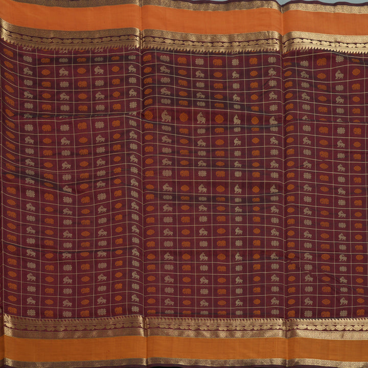 Hayagrivas Araku Maroon Kanchi Silk Cotton Saree KSBE124C11-19