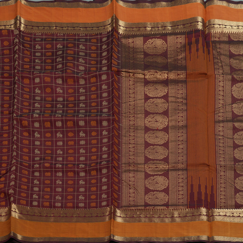 Hayagrivas Araku Maroon Kanchi Silk Cotton Saree KSBE124C11-19