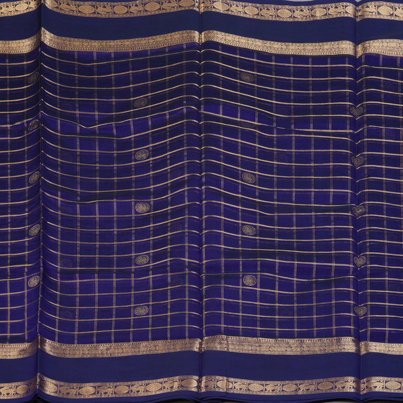 Hayagrivas Royal Blue Kanchi Silk Cotton Saree KSBE124C11-3