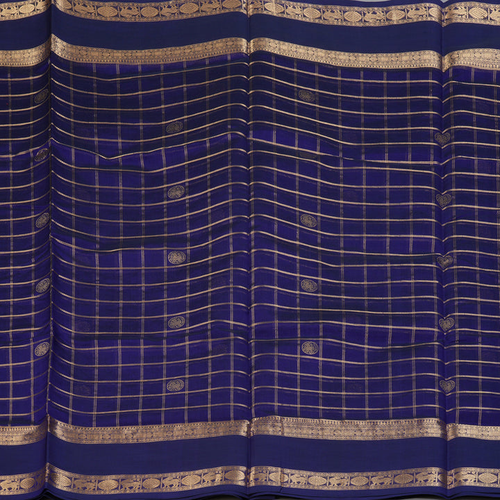 Hayagrivas Royal Blue Kanchi Silk Cotton Saree KSBE124C11-3