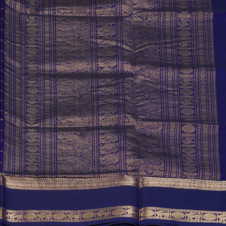 Hayagrivas Royal Blue Kanchi Silk Cotton Saree KSBE124C11-3