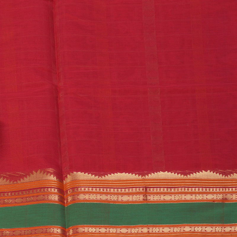 Hayagrivas Tomato Red Kanchi Silk Cotton Saree KSBE124C11-4