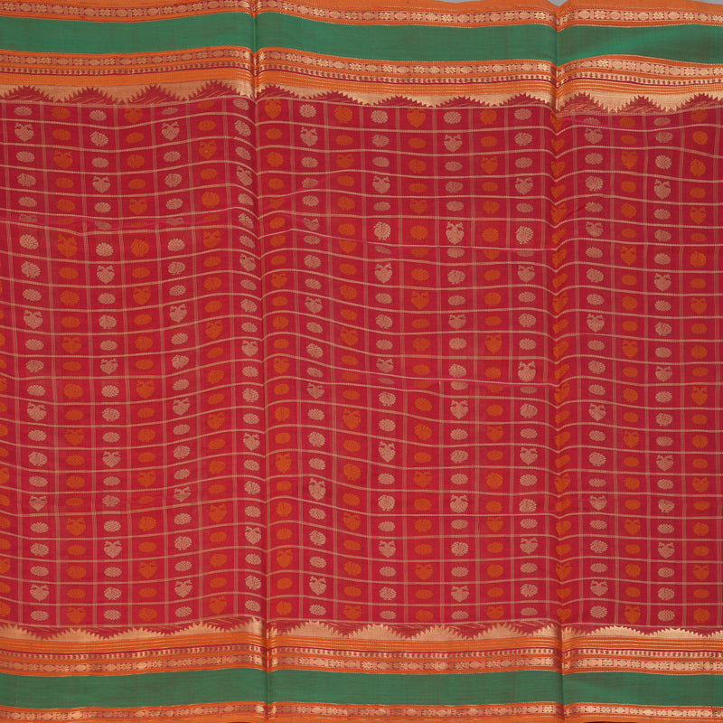 Hayagrivas Tomato Red Kanchi Silk Cotton Saree KSBE124C11-4