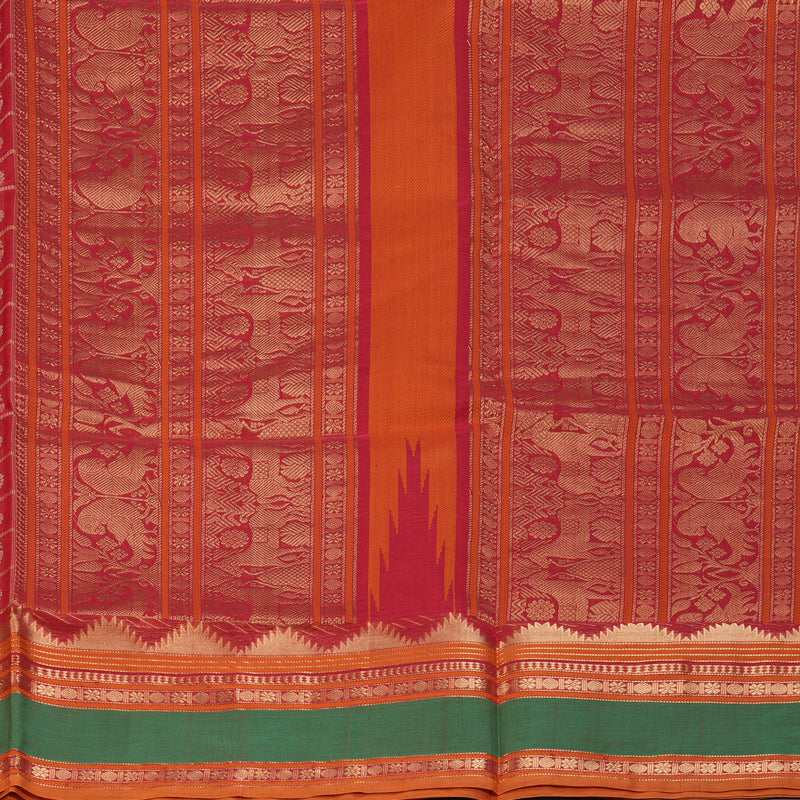 Hayagrivas Tomato Red Kanchi Silk Cotton Saree KSBE124C11-4