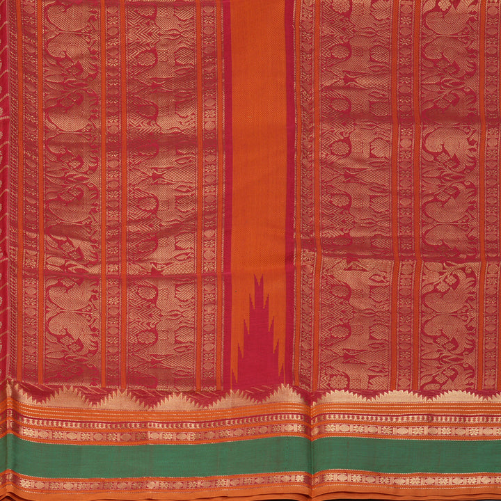 Hayagrivas Tomato Red Kanchi Silk Cotton Saree KSBE124C11-4