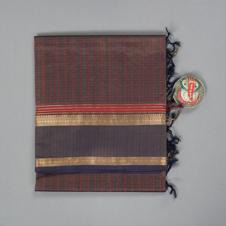 Hayagrivas Chocolate Brown Kanchi Silk Cotton Saree KSBE124C11-9