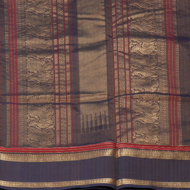 Hayagrivas Chocolate Brown Kanchi Silk Cotton Saree KSBE124C11-9