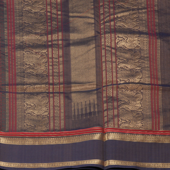 Hayagrivas Chocolate Brown Kanchi Silk Cotton Saree KSBE124C11-9