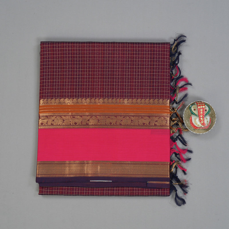 Hayagrivas Araku Maroon Kanchi Silk Cotton Saree KSBE124C12-1