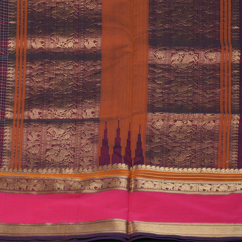 Hayagrivas Araku Maroon Kanchi Silk Cotton Saree KSBE124C12-1