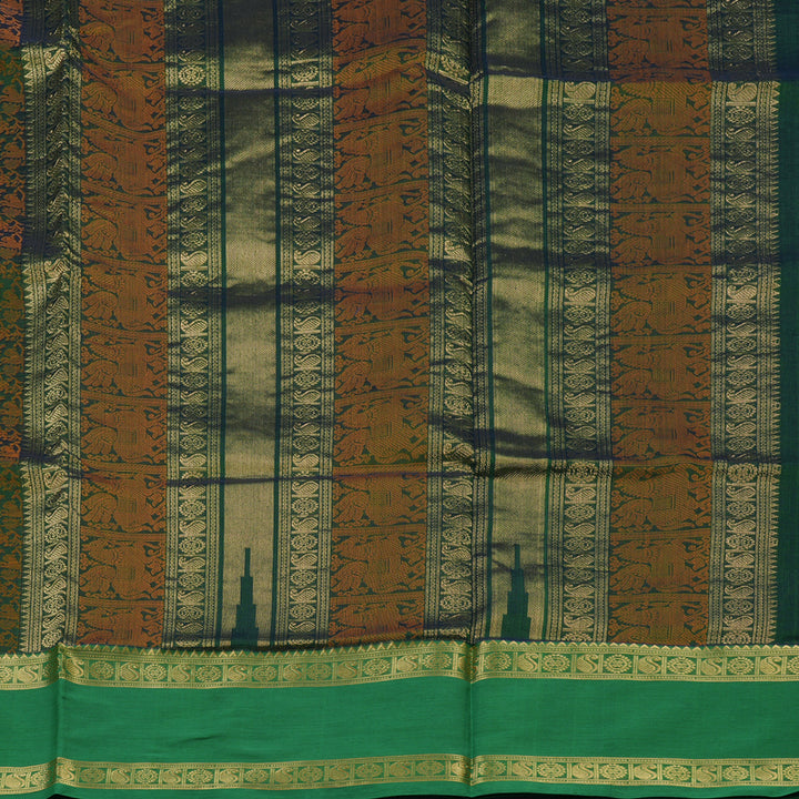 Hayagrivas Bottle Green Kanchi Silk Cotton Saree KSBE124C12-10