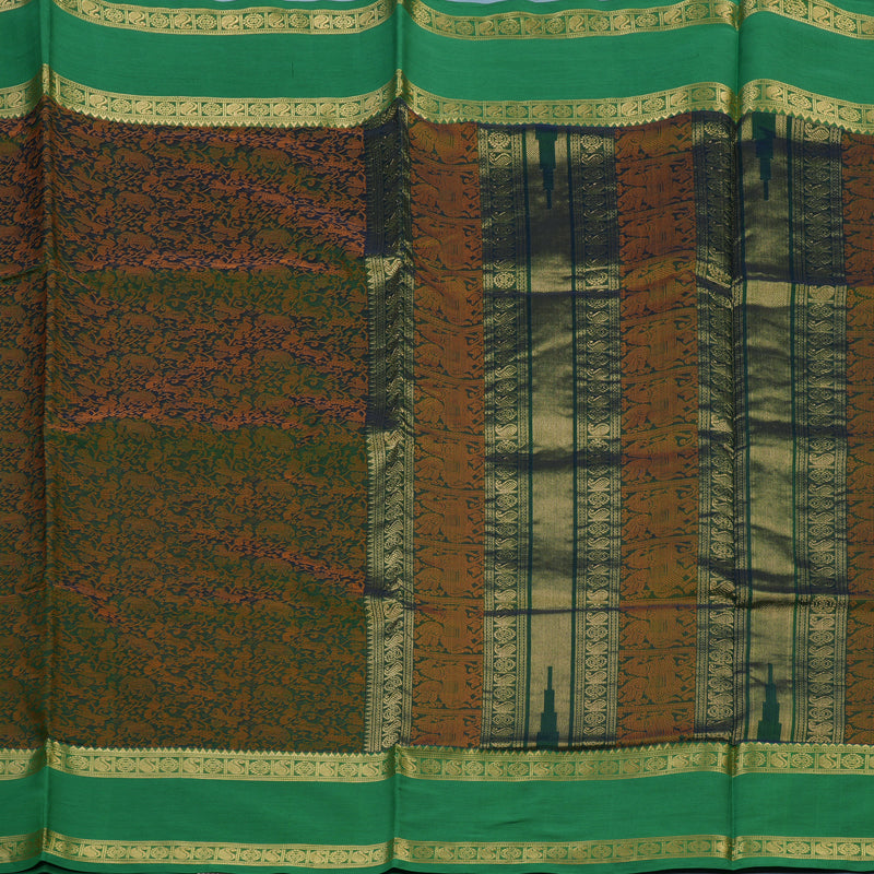 Hayagrivas Bottle Green Kanchi Silk Cotton Saree KSBE124C12-10