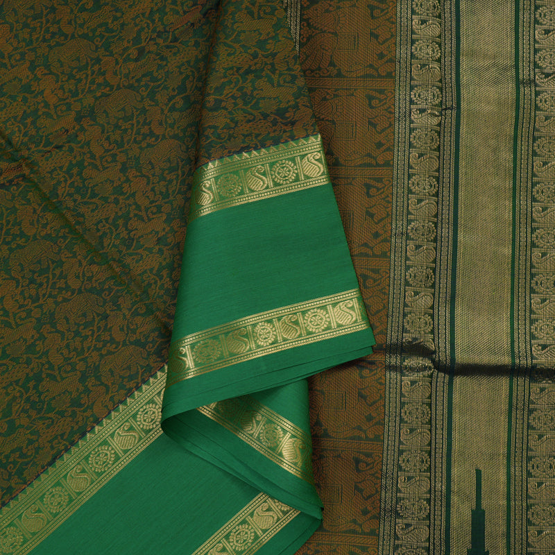 Hayagrivas Bottle Green Kanchi Silk Cotton Saree KSBE124C12-10
