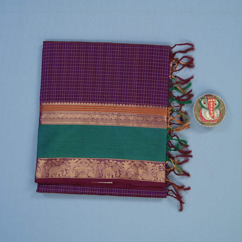 Hayagrivas Purple Kanchi Silk Cotton Saree KSBE124C12-11