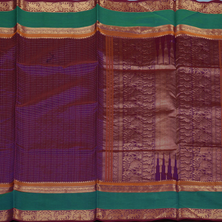 Hayagrivas Purple Kanchi Silk Cotton Saree KSBE124C12-11