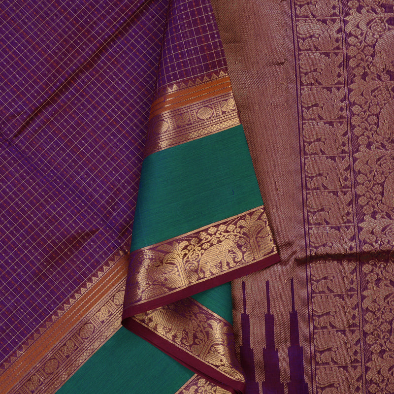 Hayagrivas Purple Kanchi Silk Cotton Saree KSBE124C12-11