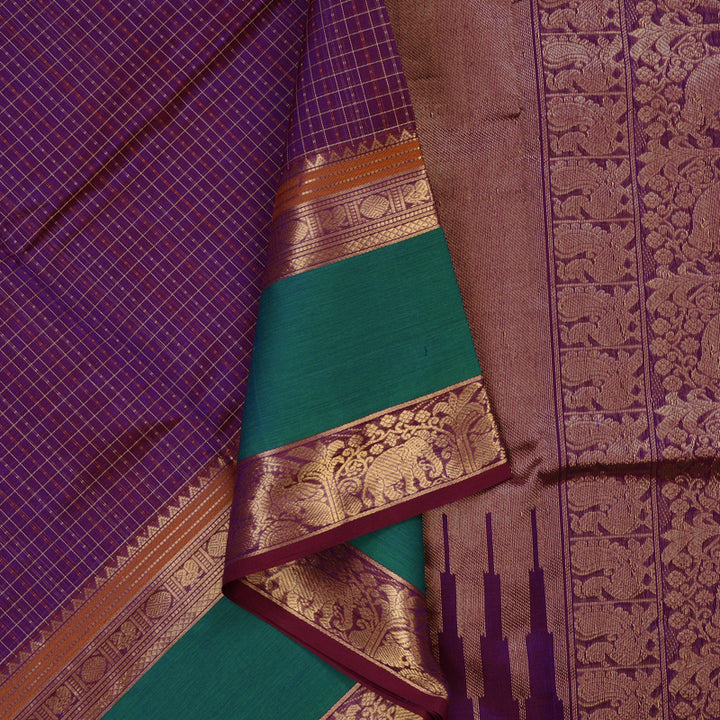 Hayagrivas Purple Kanchi Silk Cotton Saree KSBE124C12-11