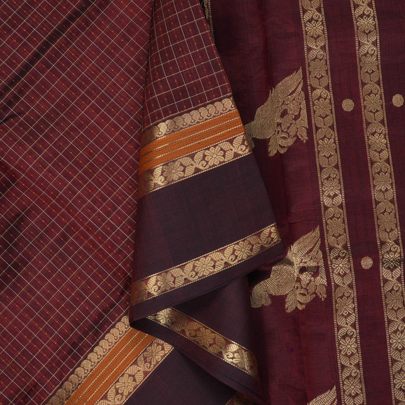 Hayagrivas Maroon Kanchi Silk Cotton Saree KSBE124C12-12