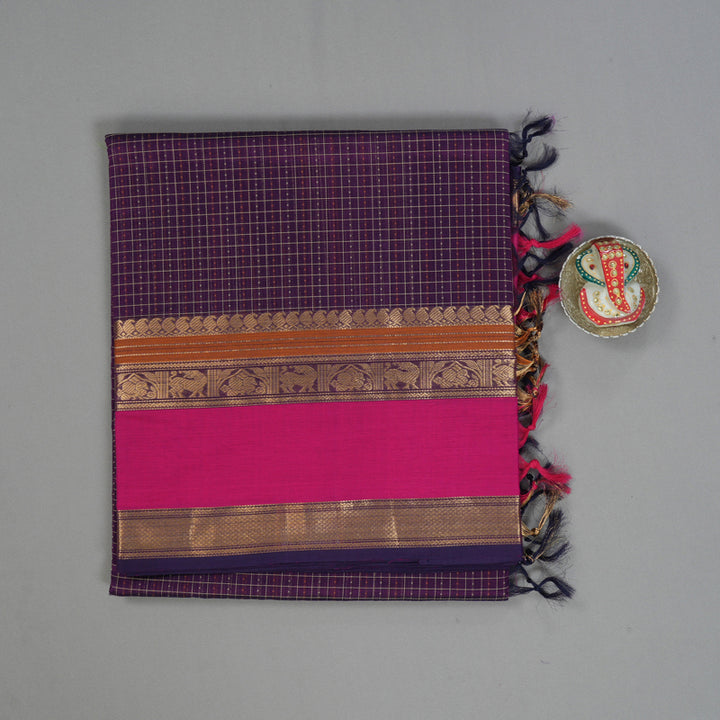 Hayagrivas Violet Kanchi Silk Cotton Saree KSBE124C12-14