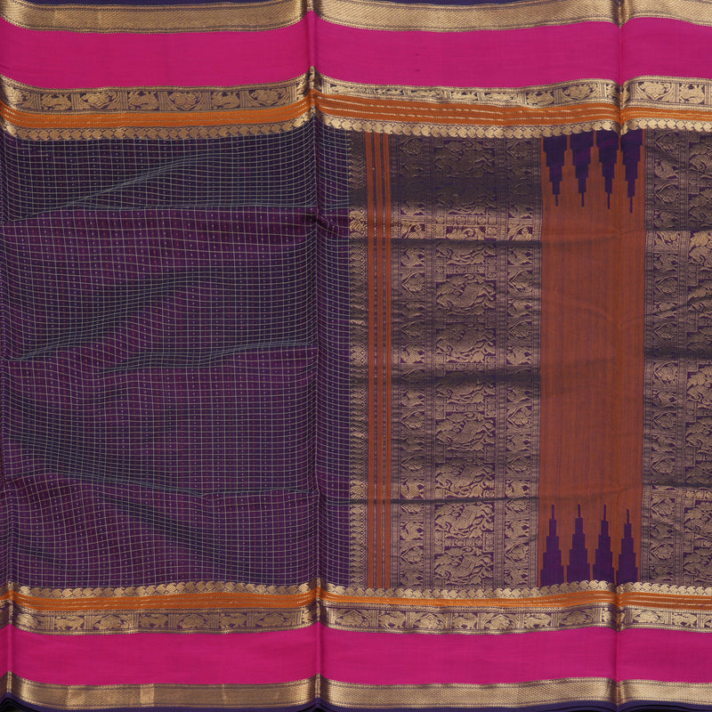 Hayagrivas Violet Kanchi Silk Cotton Saree KSBE124C12-14