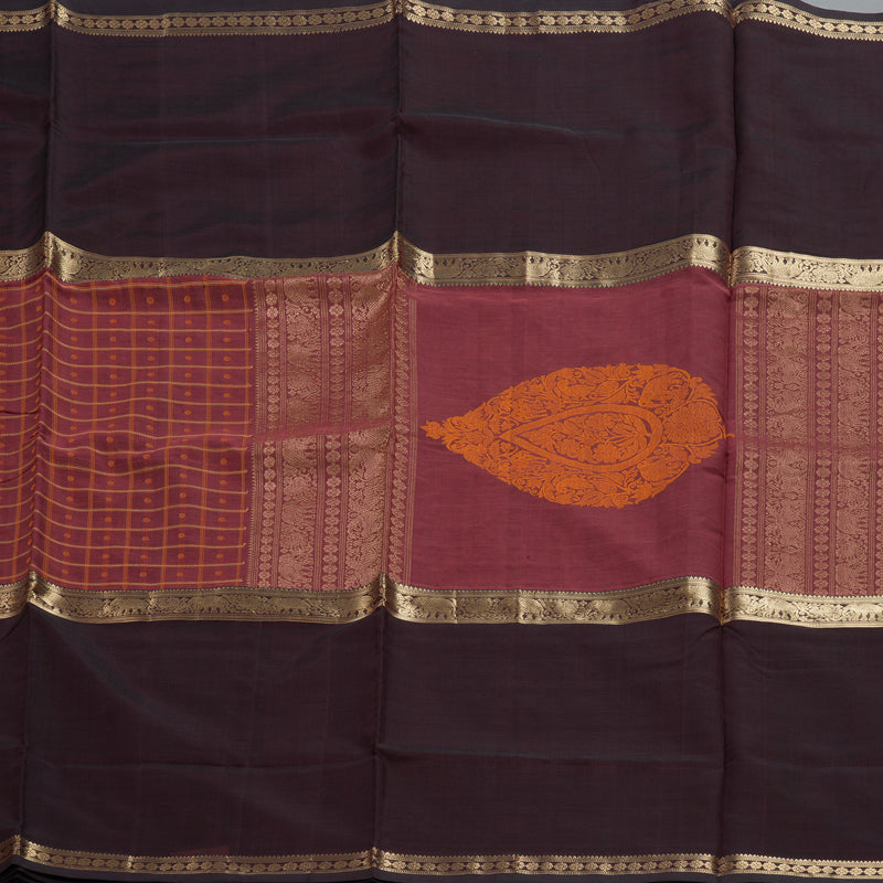 Hayagrivas Rosewood Pink Kanchi Silk Cotton Saree KSBE124C12-17