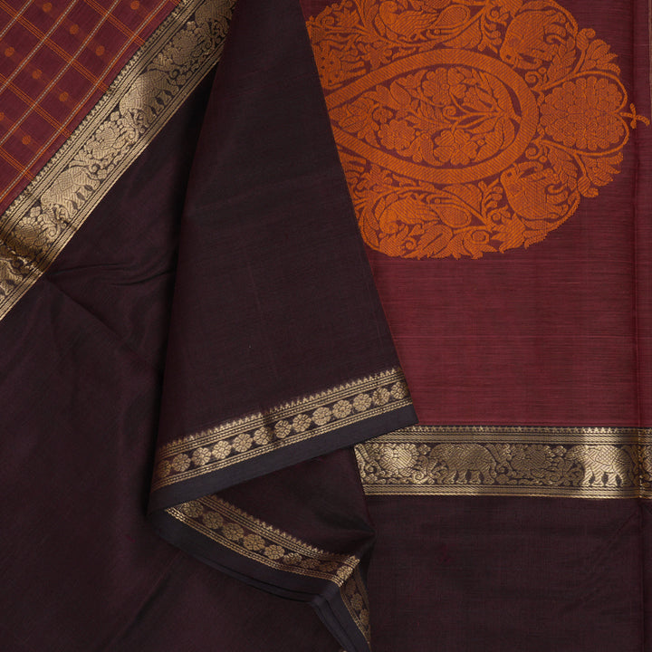 Hayagrivas Rosewood Pink Kanchi Silk Cotton Saree KSBE124C12-17