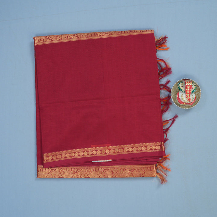 Hayagrivas Orange Kanchi Silk Cotton Saree KSBE124C12-3