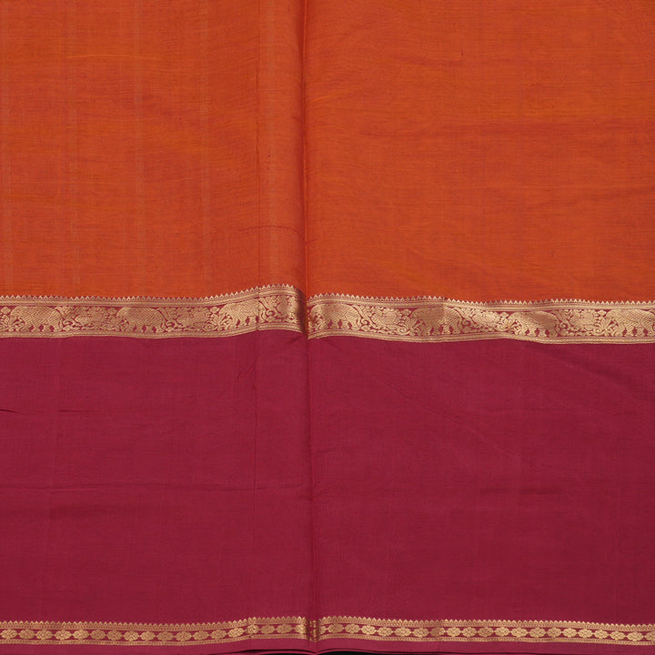 Hayagrivas Orange Kanchi Silk Cotton Saree KSBE124C12-3