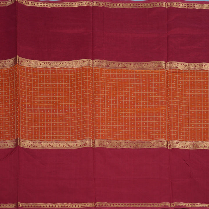 Hayagrivas Orange Kanchi Silk Cotton Saree KSBE124C12-3