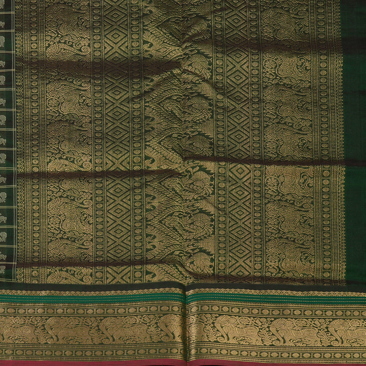 Hayagrivas Bottle Green Kanchi Silk Cotton Saree KSBE124C12-6