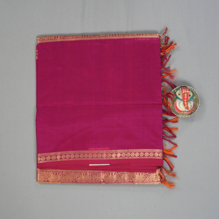 Hayagrivas Orangish-Pink Kanchi Silk Cotton Saree KSBE124C12-9