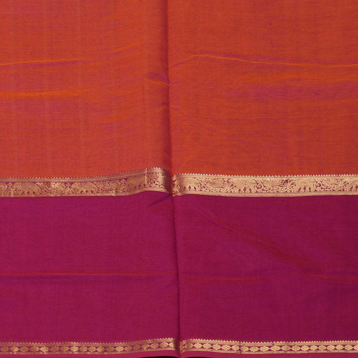 Hayagrivas Orangish-Pink Kanchi Silk Cotton Saree KSBE124C12-9