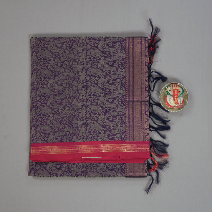 Hayagrivas Purple Kanchi Silk Cotton Saree KSBE124C13-2