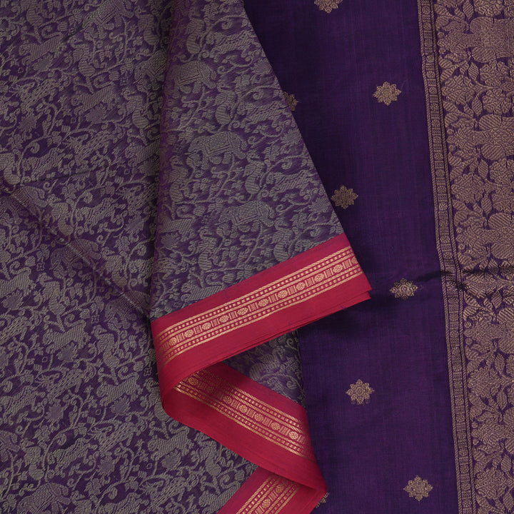 Hayagrivas Purple Kanchi Silk Cotton Saree KSBE124C13-2