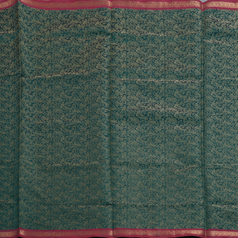 Hayagrivas Peacock Green Kanchi Silk Cotton Saree KSBE124C13-3