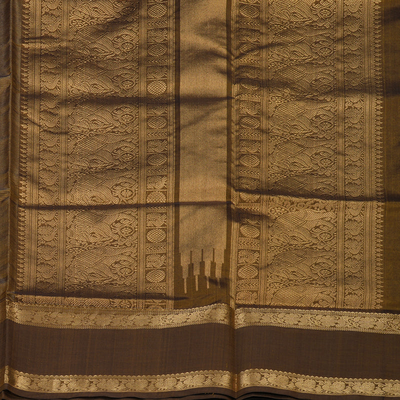 Hayagrivas Deep Mehandi Green Kanchi Silk Cotton Saree KSBE124C14-2