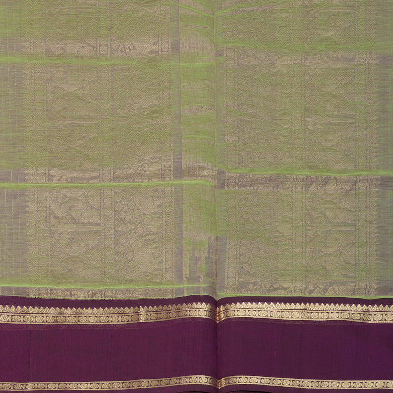 Hayagrivas Pista Green & Purple (Shot Colour) Kanchi Silk Cotton Saree KSBE124C3-1