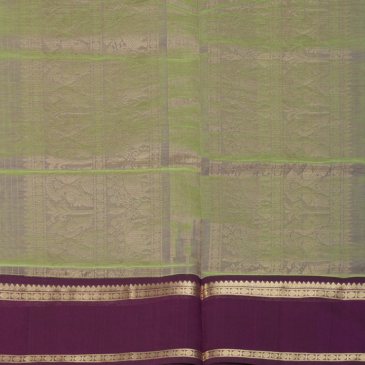 Hayagrivas Pista Green & Purple (Shot Colour) Kanchi Silk Cotton Saree KSBE124C3-1