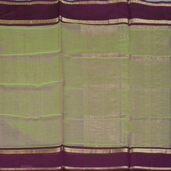 Hayagrivas Pista Green & Purple (Shot Colour) Kanchi Silk Cotton Saree KSBE124C3-1
