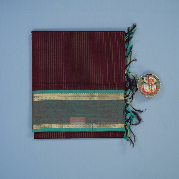 Hayagrivas Dark Maroon Kanchi Silk Cotton Saree KSBE124C3-12