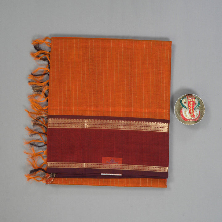 Hayagrivas Orange Kanchi Silk Cotton Saree KSBE124C3-4