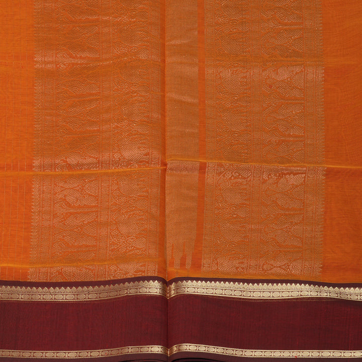 Hayagrivas Orange Kanchi Silk Cotton Saree KSBE124C3-4