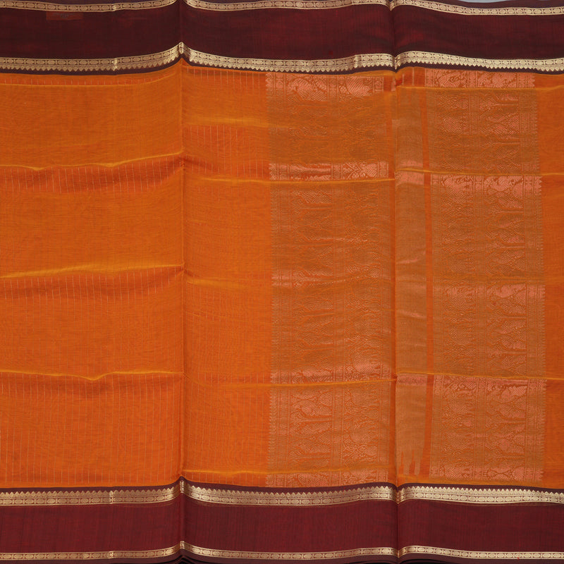 Hayagrivas Orange Kanchi Silk Cotton Saree KSBE124C3-4
