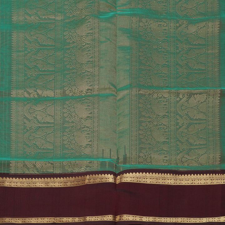Hayagrivas Sea Green Kanchi Silk Cotton Saree KSBE124C3-5