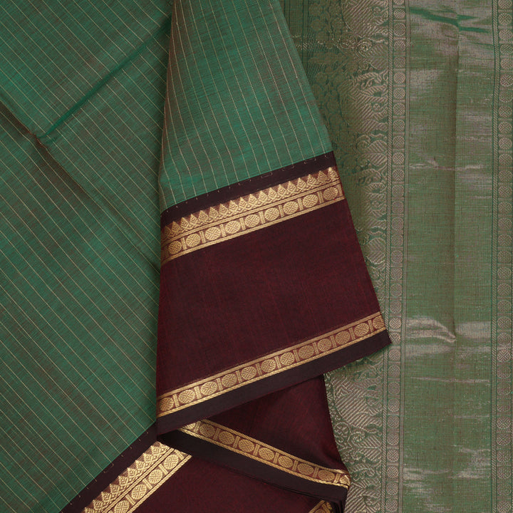 Hayagrivas Sea Green Kanchi Silk Cotton Saree KSBE124C3-5