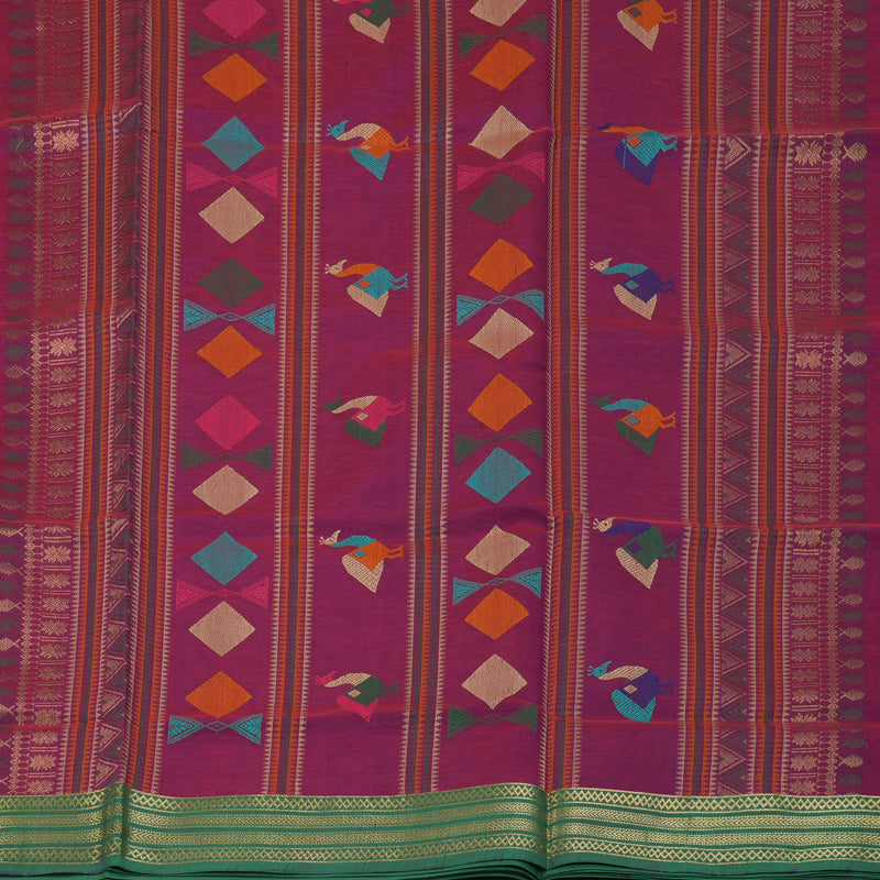 Hayagrivas Magenta Kanchi Silk Cotton Saree KSBE124C4-4