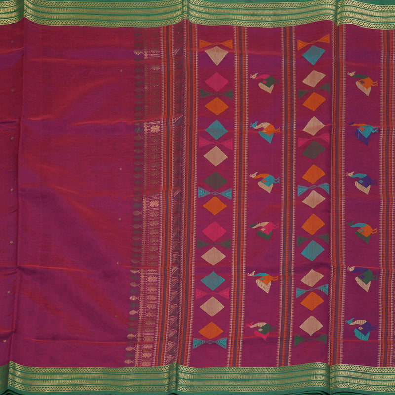 Hayagrivas Magenta Kanchi Silk Cotton Saree KSBE124C4-4
