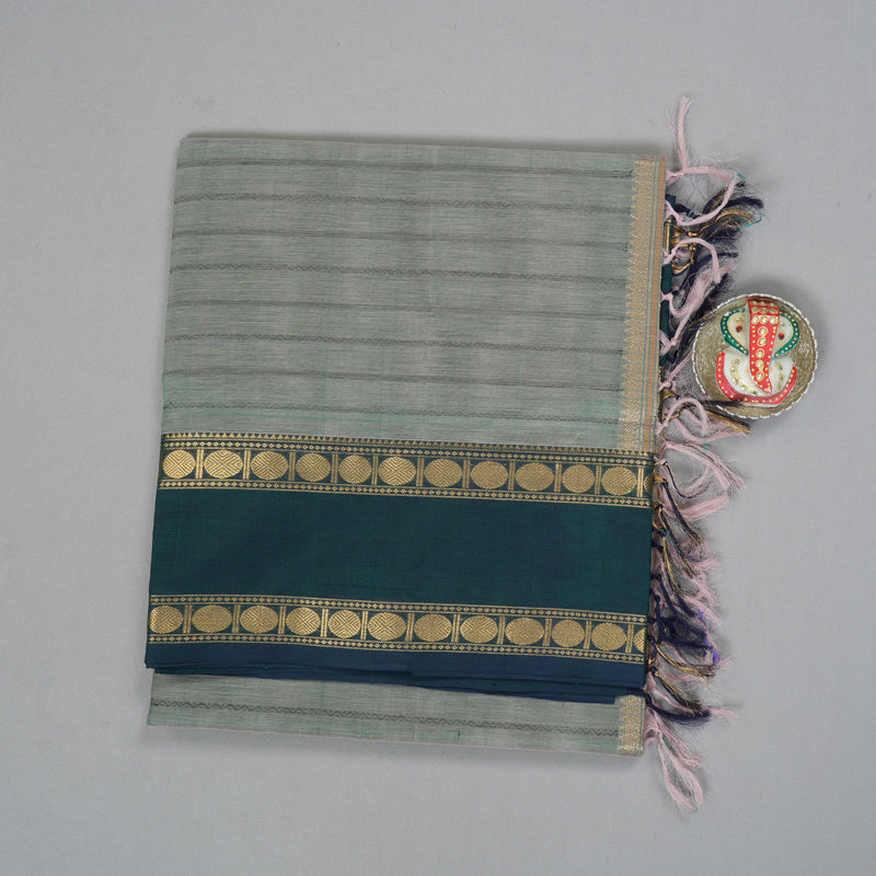 Hayagrivas Cement Green Kanchi Silk Cotton Saree KSBE124C4-5