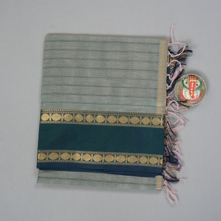 Hayagrivas Cement Green Kanchi Silk Cotton Saree KSBE124C4-5