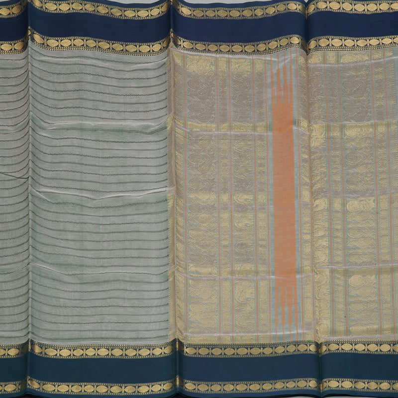 Hayagrivas Cement Green Kanchi Silk Cotton Saree KSBE124C4-5